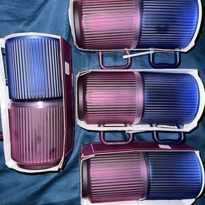 Dwell Studio Set of 8 Purple and Blue Glass Mugs